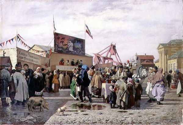 A Fair at Tula in Holy Week, 1873 Oil Painting by Andrei Andreevich Popov