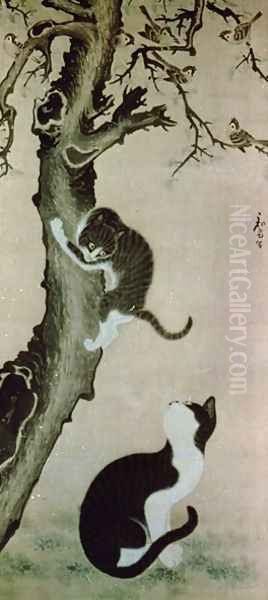 Cats, 17th century Oil Painting by Sang-Byok Pyon