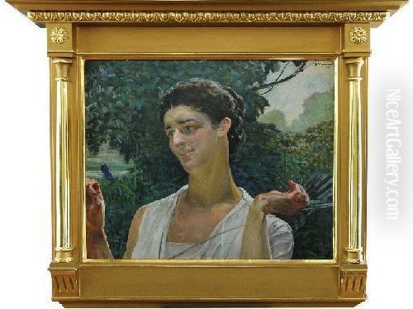 Diana. Portret Marii Sozanskiej Oil Painting by Jacek Malczewski