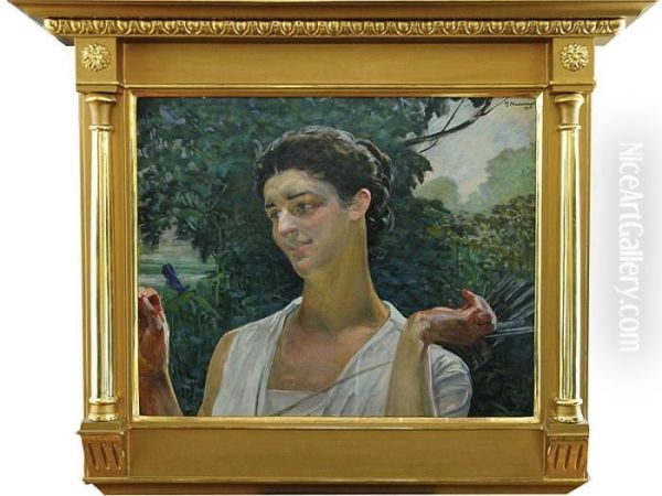 Diana. Portret Marii Sozanskiej, Zony Malarza Michala Oil Painting by Jacek Malczewski