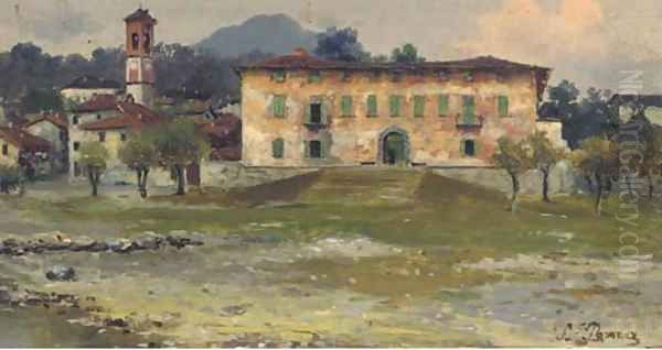 The villa at Cerro Oil Painting by Silvio Poma