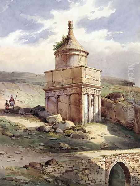 Absaloms Tomb, Jerusalem Oil Painting by Charles Pierron