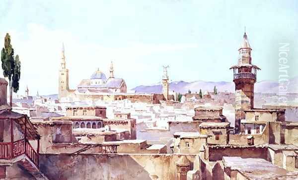 A View of Damascus Oil Painting by Charles Pierron