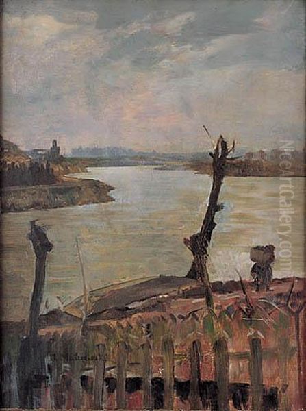 Wisla Oil Painting by Jacek Malczewski