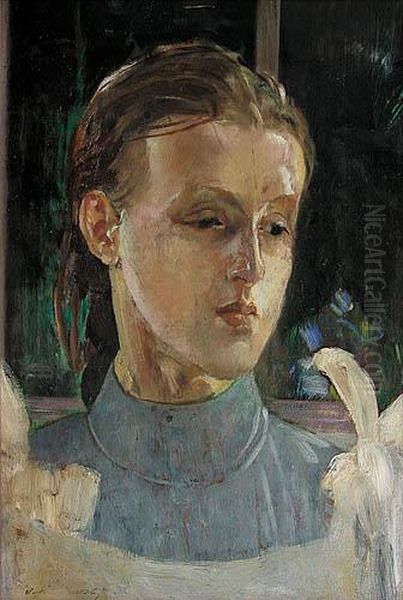 Portret Julii Malczewskiej Oil Painting by Jacek Malczewski