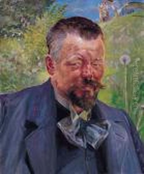 Portret Ludwika Stasiaka Oil Painting by Jacek Malczewski