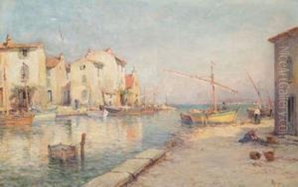 Vue Presumee Du Port De Martigues Oil Painting by Charles Malfroy