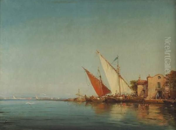 Vue De Martigues Oil Painting by Charles Malfroy