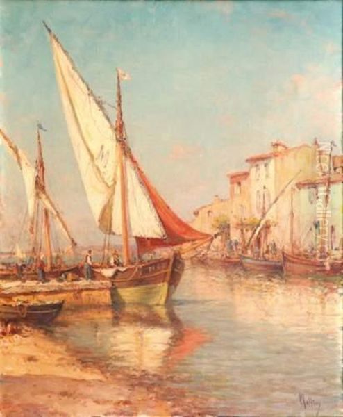 Port Mediterraneen Oil Painting by Charles Malfroy