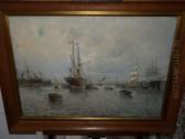 Interieur De Port Oil Painting by Charles Malfroy