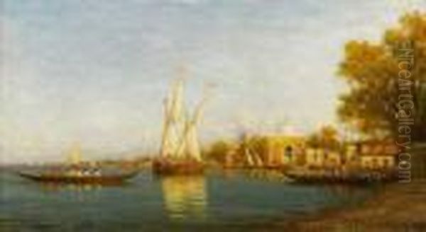 Bateaux Sur Le Bosphore Oil Painting by Charles Malfroy