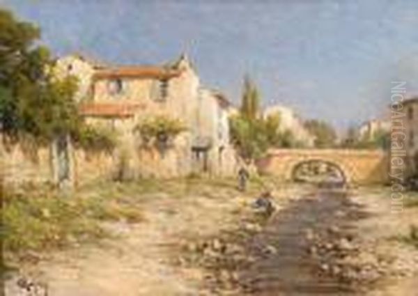 Lavandieres. Oil Painting by Charles Malfroy