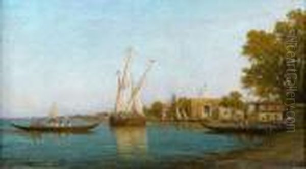 Barques Et Voiliers Sur Le Nil Oil Painting by Charles Malfroy