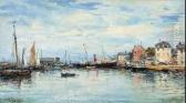 Le Port De Honfleur Oil Painting by Charles Malfroy