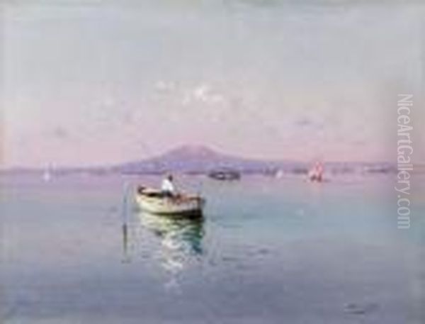 Bateau De Peche Devant Le Port De Toulon. Oil Painting by Charles Malfroy