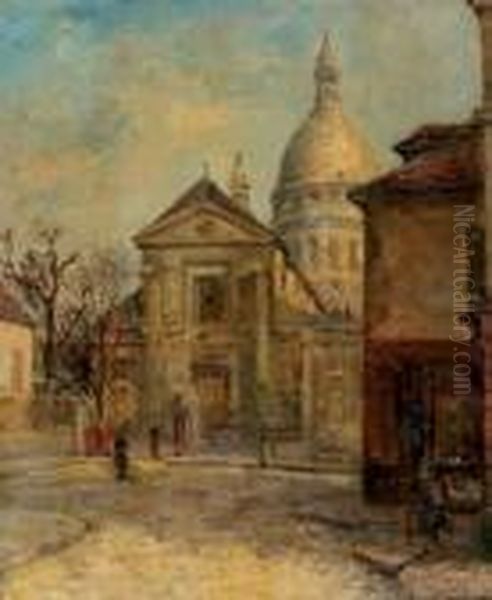 L'eglise Saint Pierre De Montmartre Oil Painting by Charles Malfroy