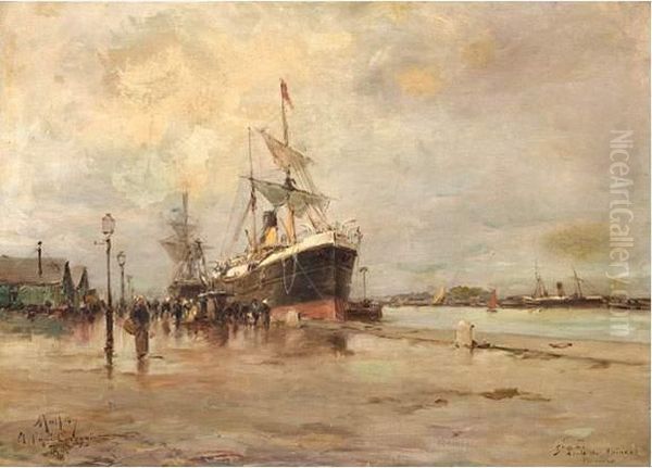 Port Saint Louis Du Rhone. Oil Painting by Charles Malfroy