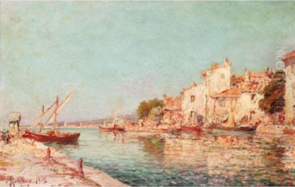 In The Venetian Lagoon Oil Painting by Charles Malfroy