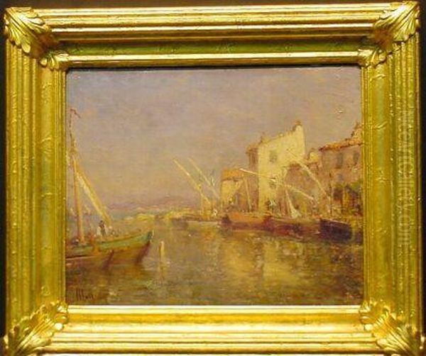 Port Scene Oil Painting by Charles Malfroy