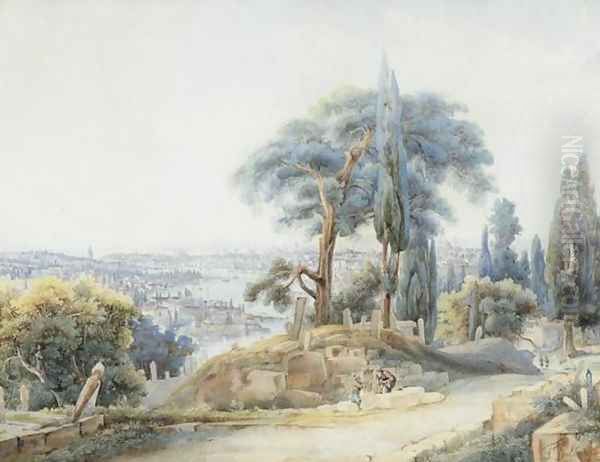 Constantinople Heights (Sur les hauteurs de Constantinople) Oil Painting by Friedrich Perlberg