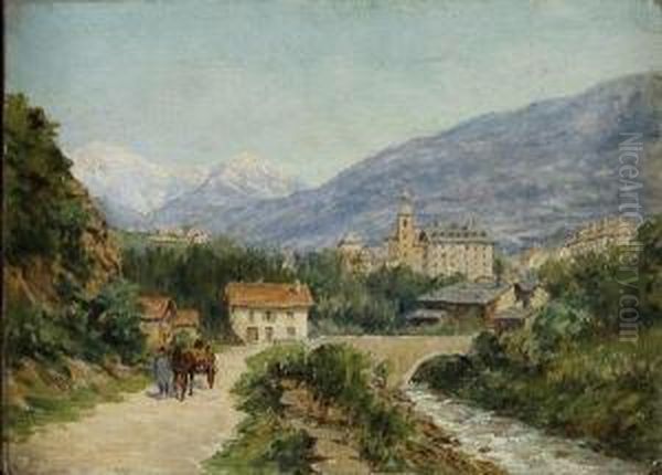 Vue De Lourdes Oil Painting by Henri Malfroy