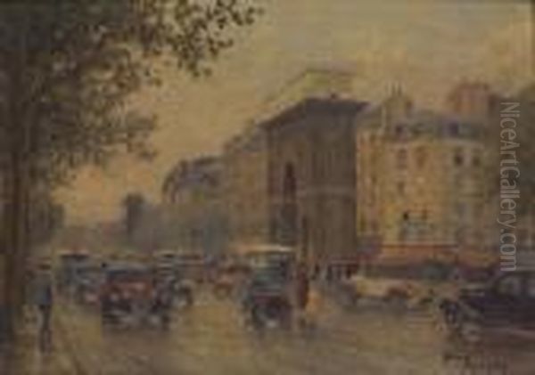 Les Grands Boulevards Oil Painting by Henri Malfroy