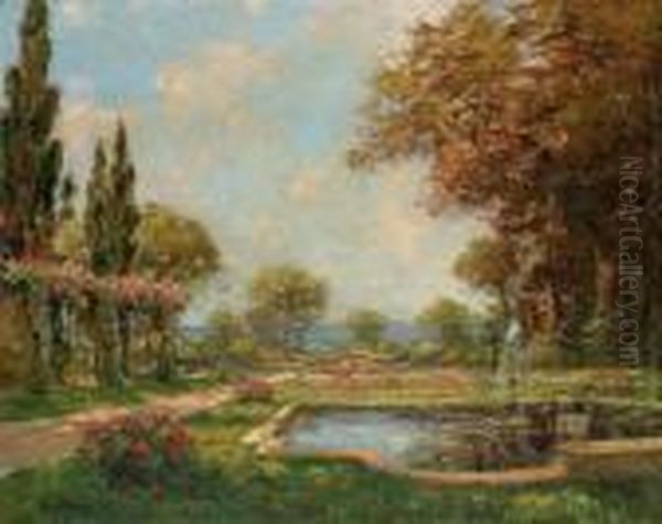 Jardin Au Printemps Oil Painting by Henri Malfroy