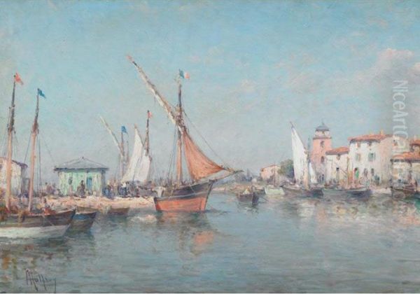 Port De Boue, Provence Oil Painting by Henri Malfroy