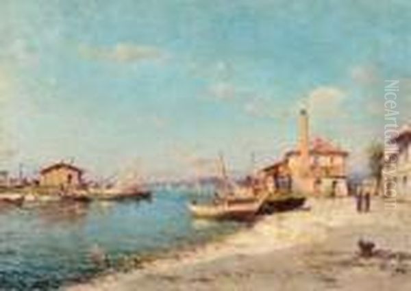 Les Martigues Oil Painting by Henri Malfroy