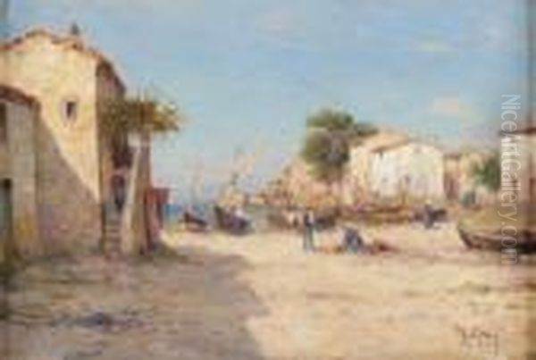 Les Martigues Oil Painting by Henri Malfroy