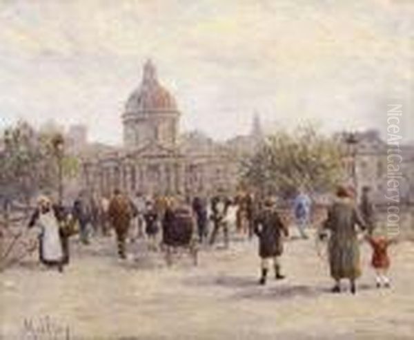 Le Pont Des Arts Oil Painting by Henri Malfroy