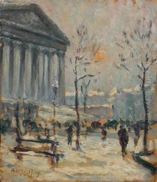 Place De La Madeleine En Hiver Oil Painting by Henri Malfroy