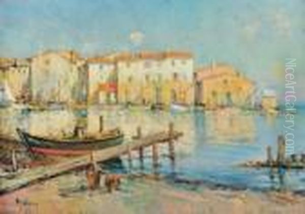 Les Martigues. Oil Painting by Henri Malfroy