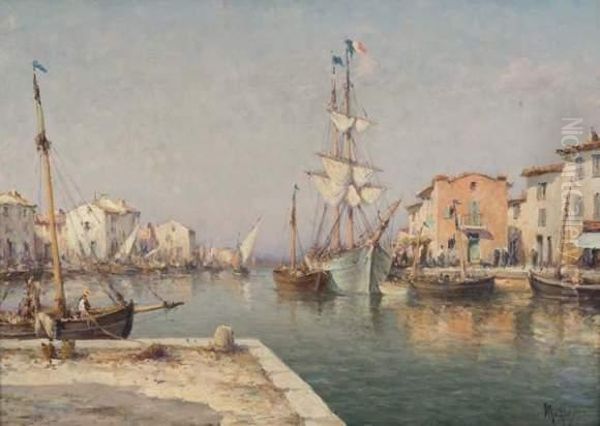 Port Mediterraneen Oil Painting by Henri Malfroy