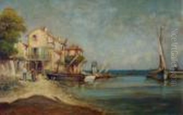 Der Hafen Von Martigues Oil Painting by Henri Malfroy