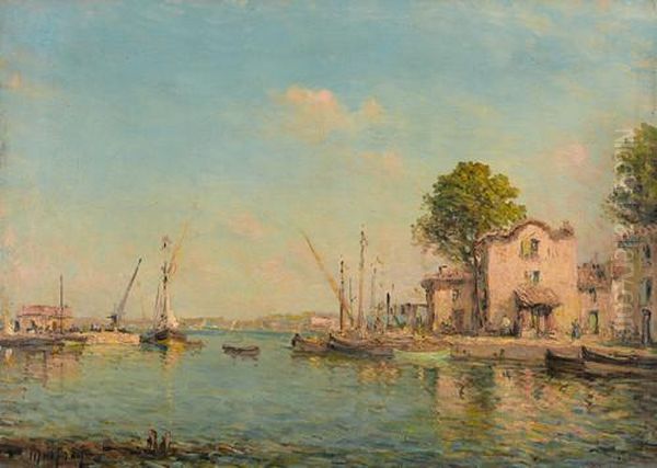 Sudfranzosische Hafenpartie Oil Painting by Henri Malfroy