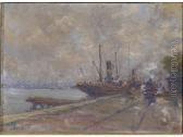 Le Port. Oil Painting by Henri Malfroy