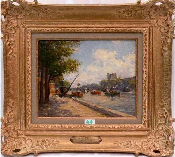 Le Pont Du Carrousel Oil Painting by Henri Malfroy