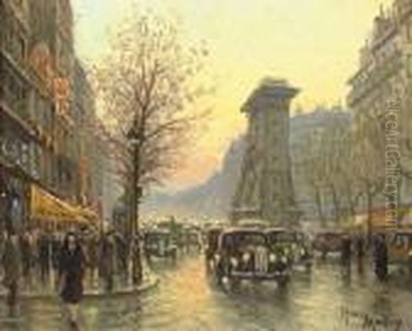 La Porte Saint-denis, Paris Oil Painting by Henri Malfroy