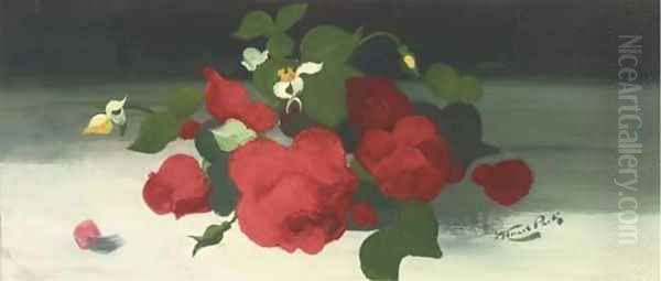 Red roses Oil Painting by James Stuart Park