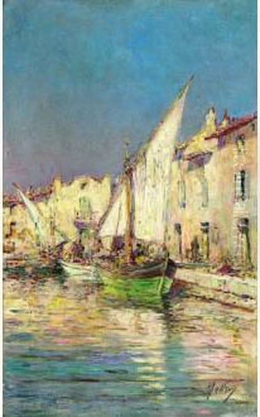 Martigues, Bateaux De Peche A Quai Oil Painting by Henri Malfroy