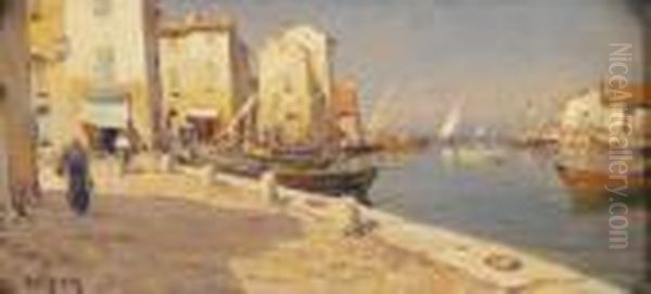 Port De Martigues Oil Painting by Henri Malfroy