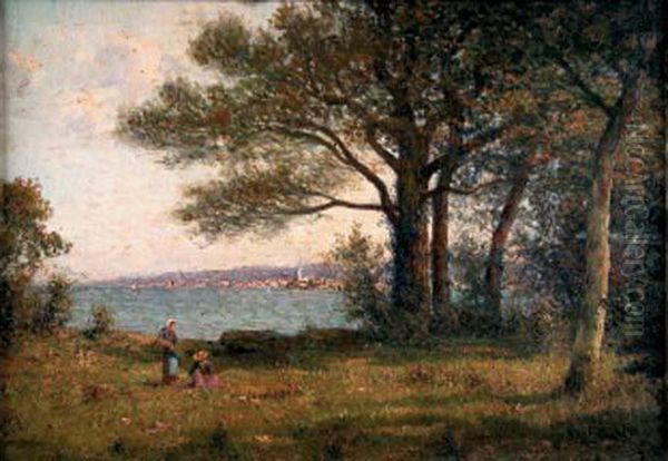 Paysage De Bord De Mer. Oil Painting by Henri Malfroy