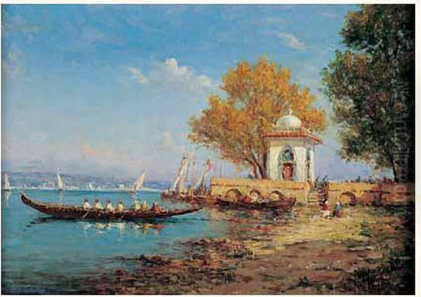 Sur Les Berges Du Bosphore Oil Painting by Henri Malfroy