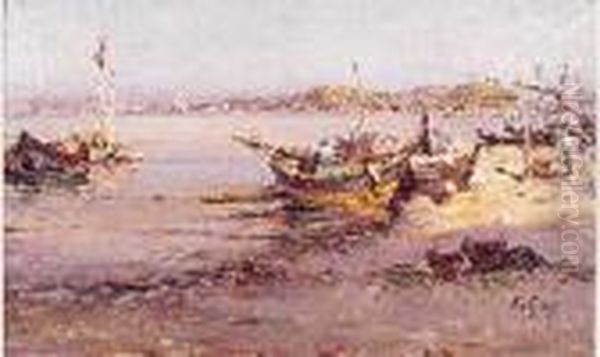 Port Mediterraneen Oil Painting by Henri Malfroy