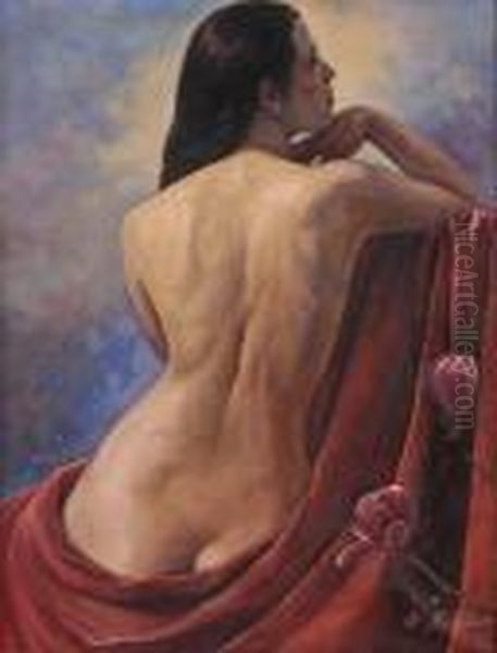 Nudo Femminile Di Spalle Oil Painting by Philippe Andreevitch Maliavine