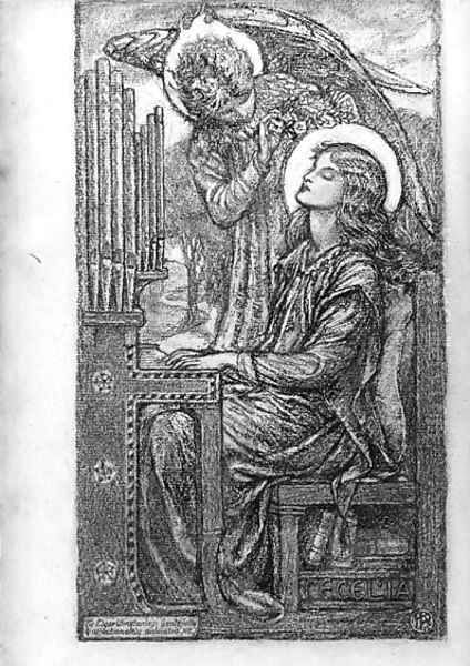 St.Cecilia playing the organ Oil Painting by Karl Parsons