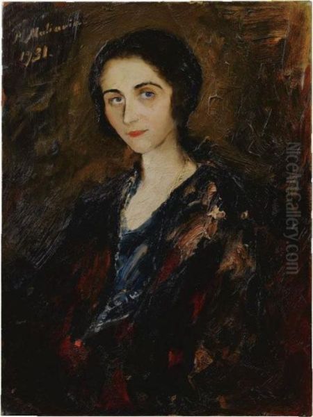 Portrait Of A Lady Oil Painting by Philippe Andreevitch Maliavine