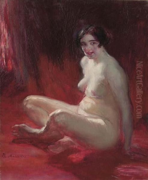 Female Nude Oil Painting by Philippe Andreevitch Maliavine