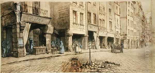 A Street Oil Painting by Adolphe Martial Potemont